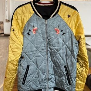 Scotch and Soda Satin Embroidered Bomber Jacket